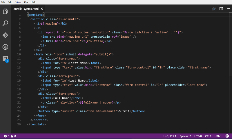 Aurelia JS Örnek Kod